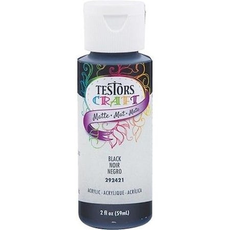 Testors Testor 223537 2 oz Black Matte Acrylic Craft Paint 223537